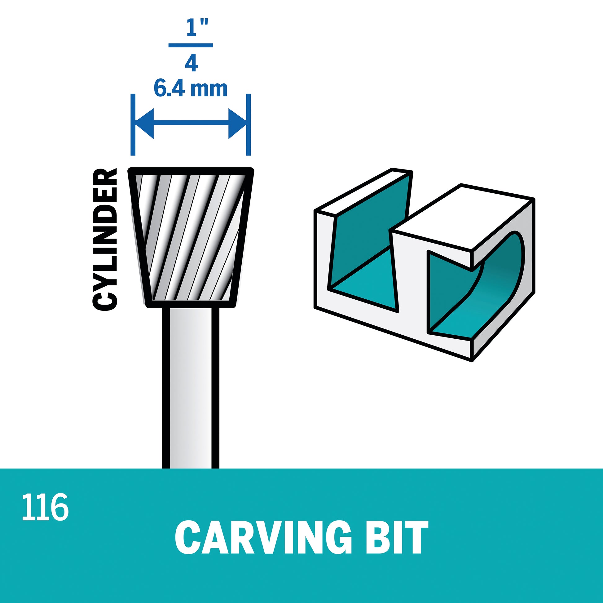 Dremel 1/4 in. Carving Bit 116