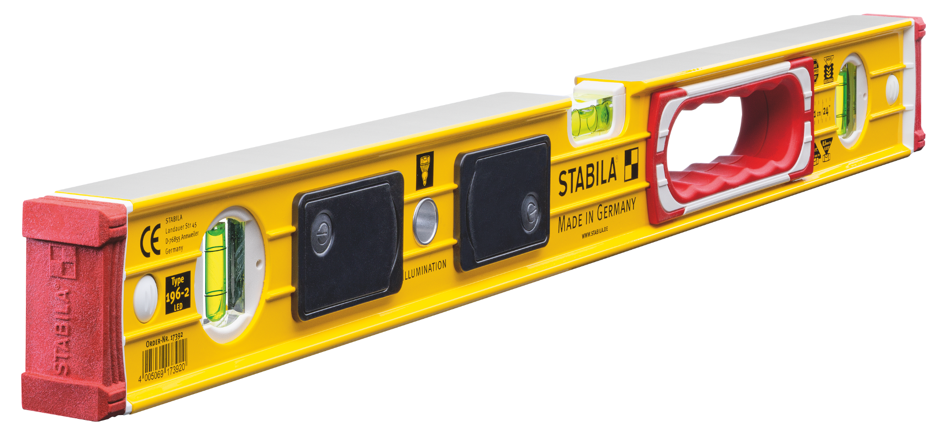 Stabila 48 in. Lighted Vial Level 39340