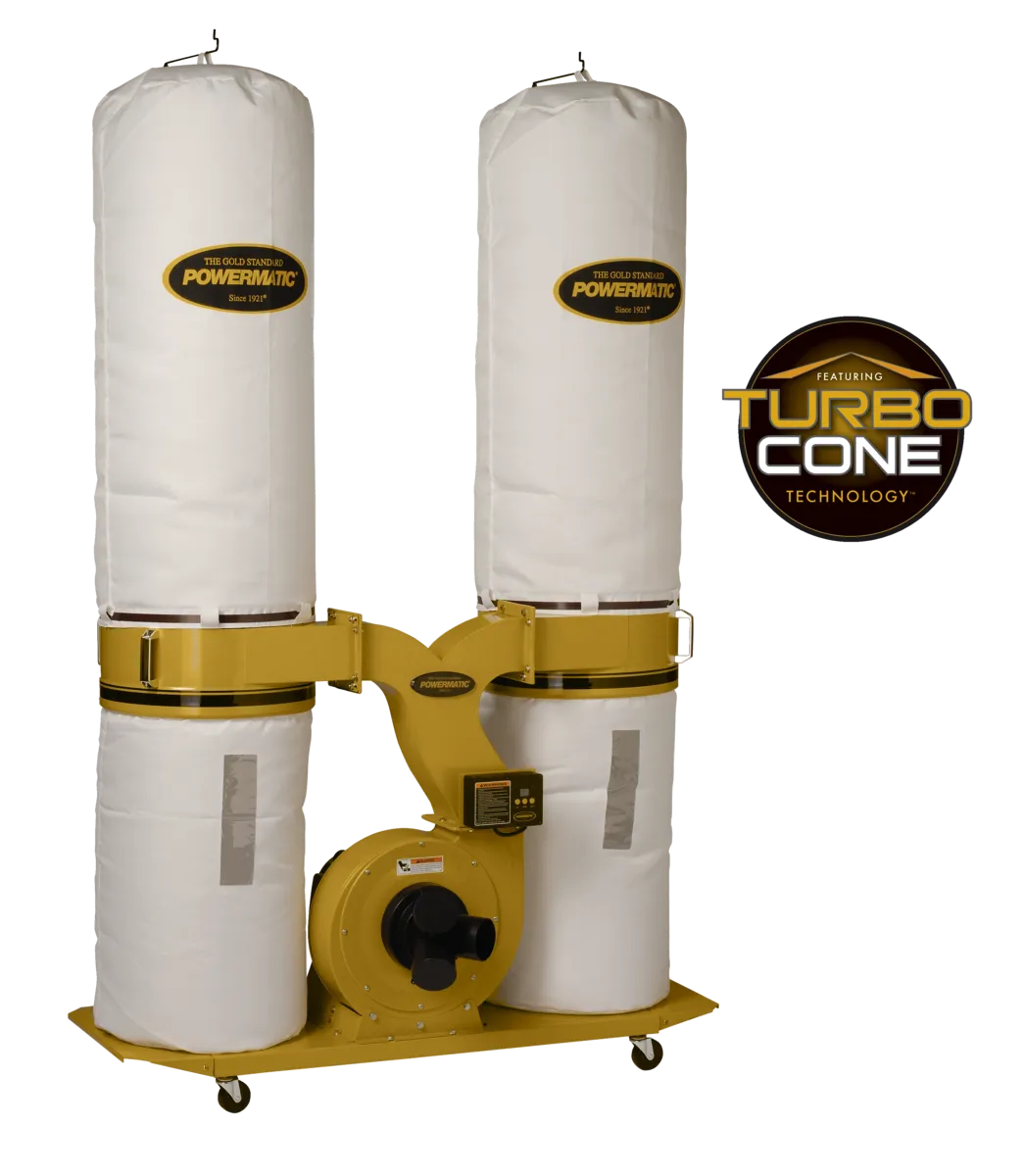 Powermatic TurboCone Dust Collector, 30-Micron Bag, 3 HP, 230V 1Ph PM1900TX-BK1 1792071K