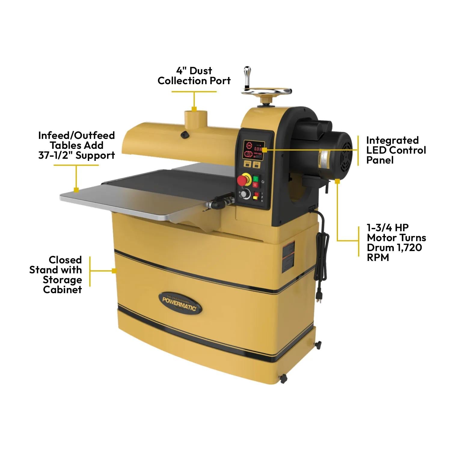 Powermatic PM2244 Drum Sander, 1-3/4HP, 115V 1792244
