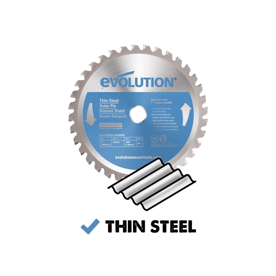 Evolution 7 in. Thin Steel and Ferrous Metal TCT Blade, 68T, 20mm Arbor 180BLADETS