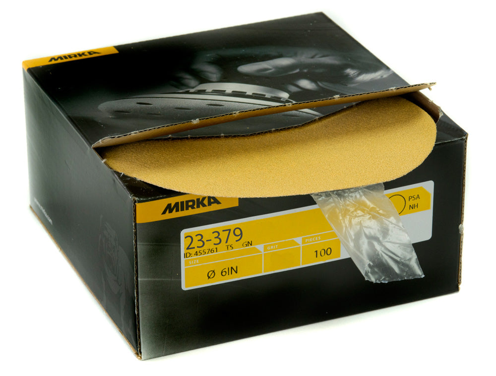 Mirka Gold 6 in. 320G PSA Autobox Disc, Qty 100 23-379-320