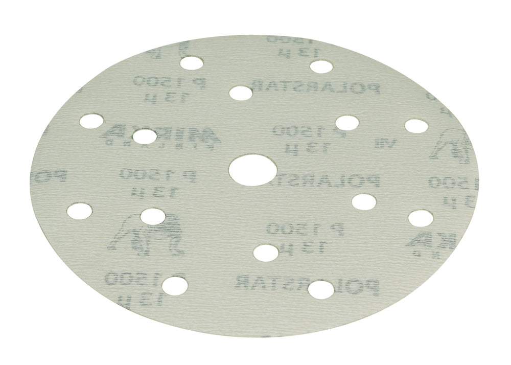 Mirka Polarstar 6 in. 1000G 15 Hole Grip Film-Backed Disc, Qty 50 FA61105092