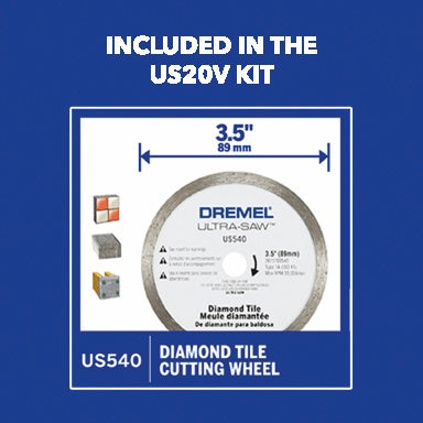 Dremel Ultra-Saw 3.5 in. Diamond Coated Tile Cutting Wheel US540-01
