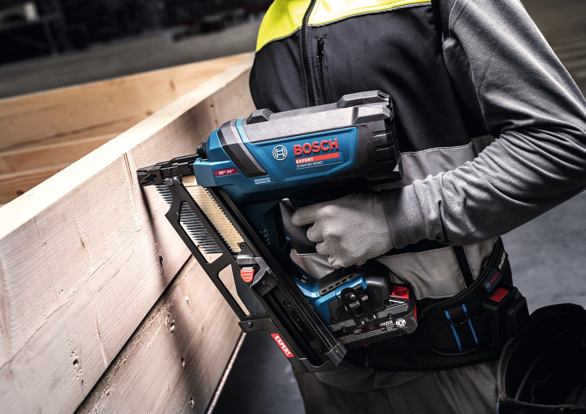 Bosch EXPERT 18V 30 Degree Framing Nailer Kit w/ 4Ah EXPERT Battery EXNH18V-90MDB14