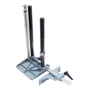FG 150 guide support stand for chain mortiser with two vertical posts, adjustable fence, and depth scale.