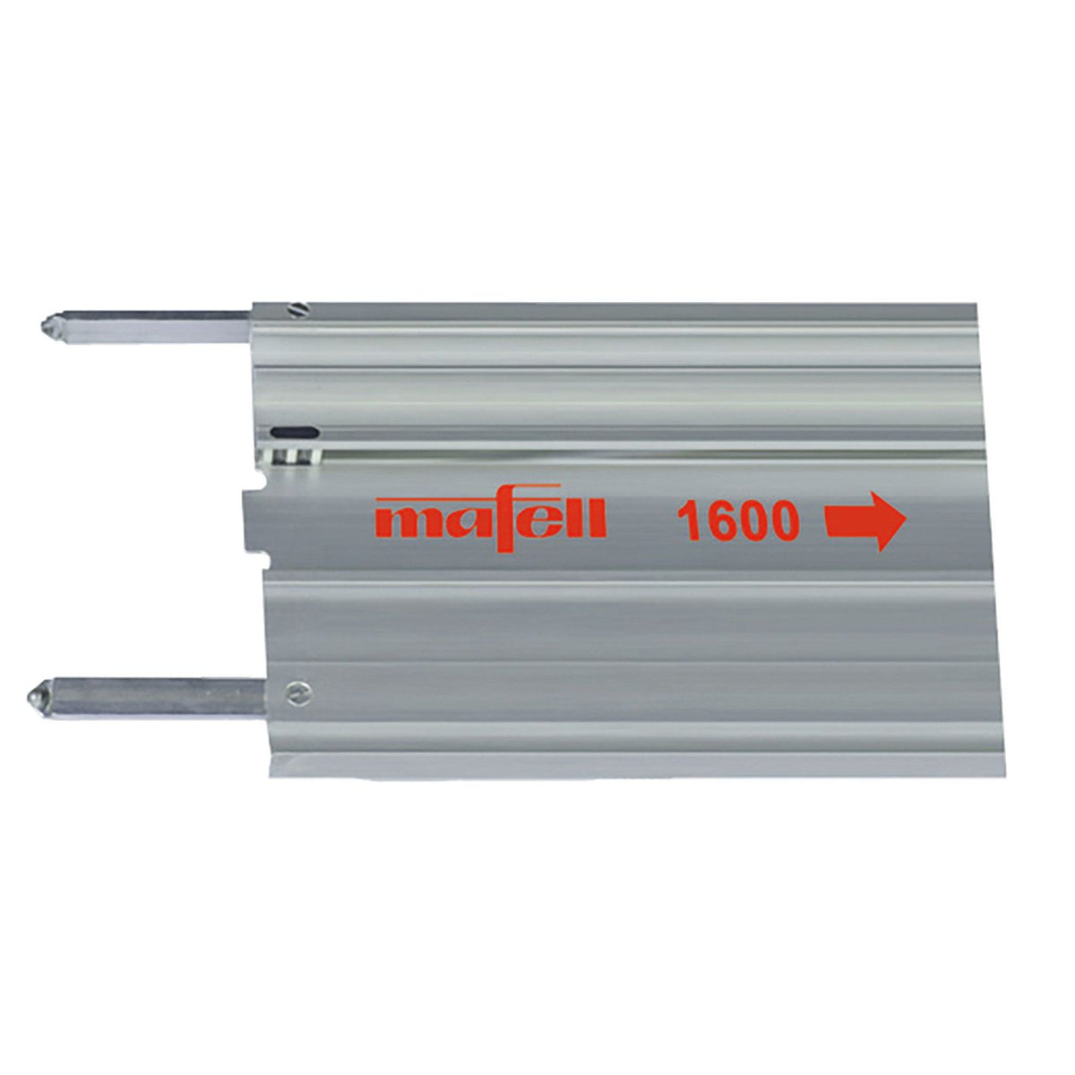 Mafell 1600 guide track extension for PSS 3100 SE portable panel saw with red 1600 marking on the aluminum extrusion