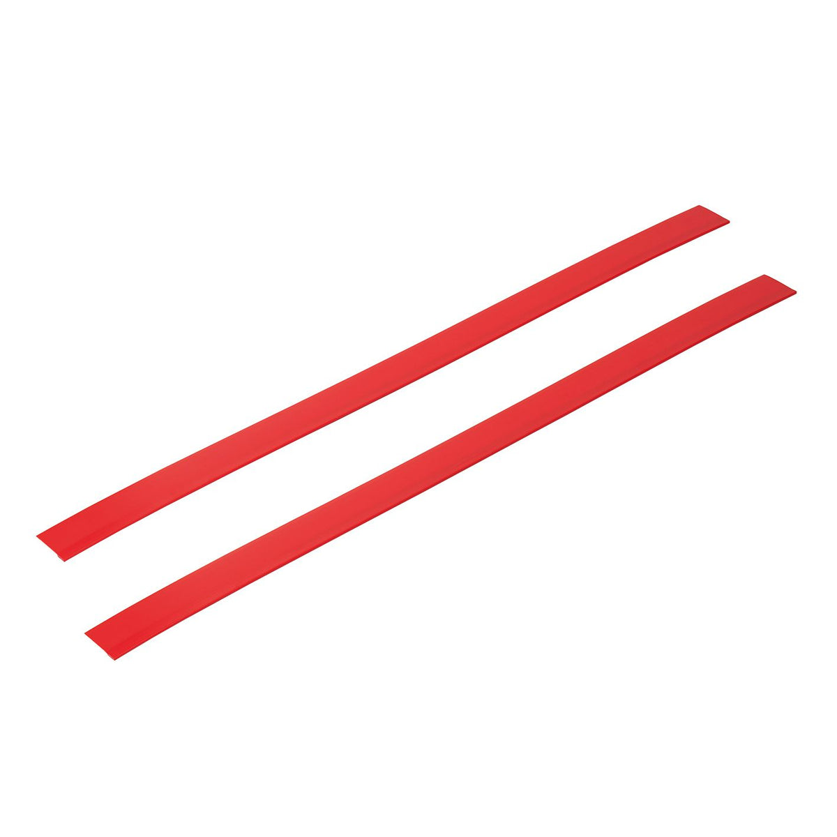 Two red replacement splinter guard strips for Mafell guide track S