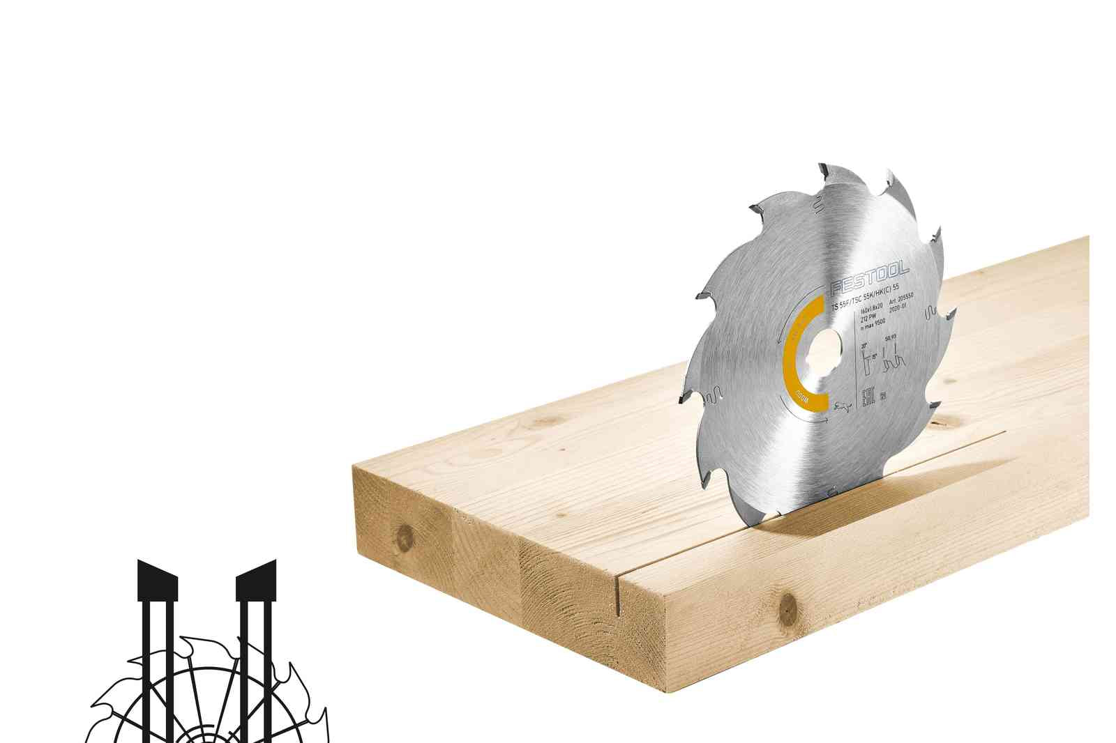 Festool Panther Wood Rip Cut 16 Tooth Saw Blade for TS 60/TSV 60/CSC SYS 50 205770