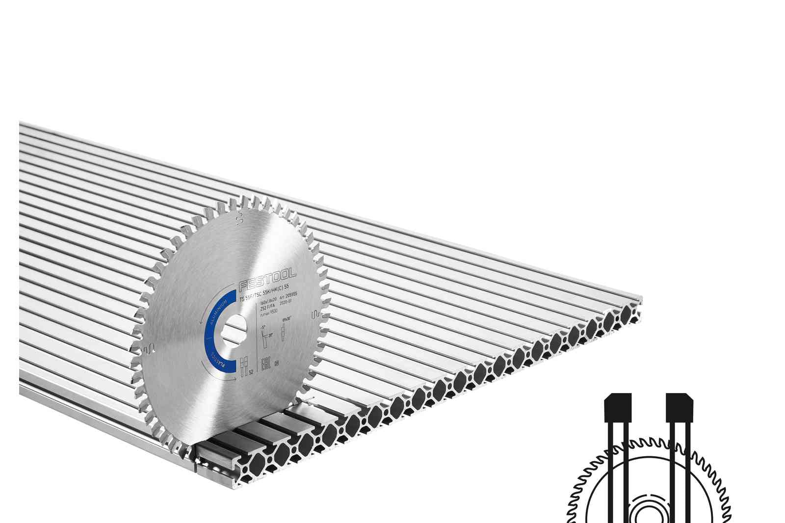 Festool Aluminum/Plastics 52 Tooth Saw Blade for TS 60/TSV 60/CSC SYS 50 205774