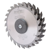 Mafell MF-SE 3 slotting head circular saw blade with three slots for bending panels.