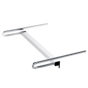 Mafell Roller Edge Guide MF-UA 206073 components on a white background a long silver guide bar with a curved end