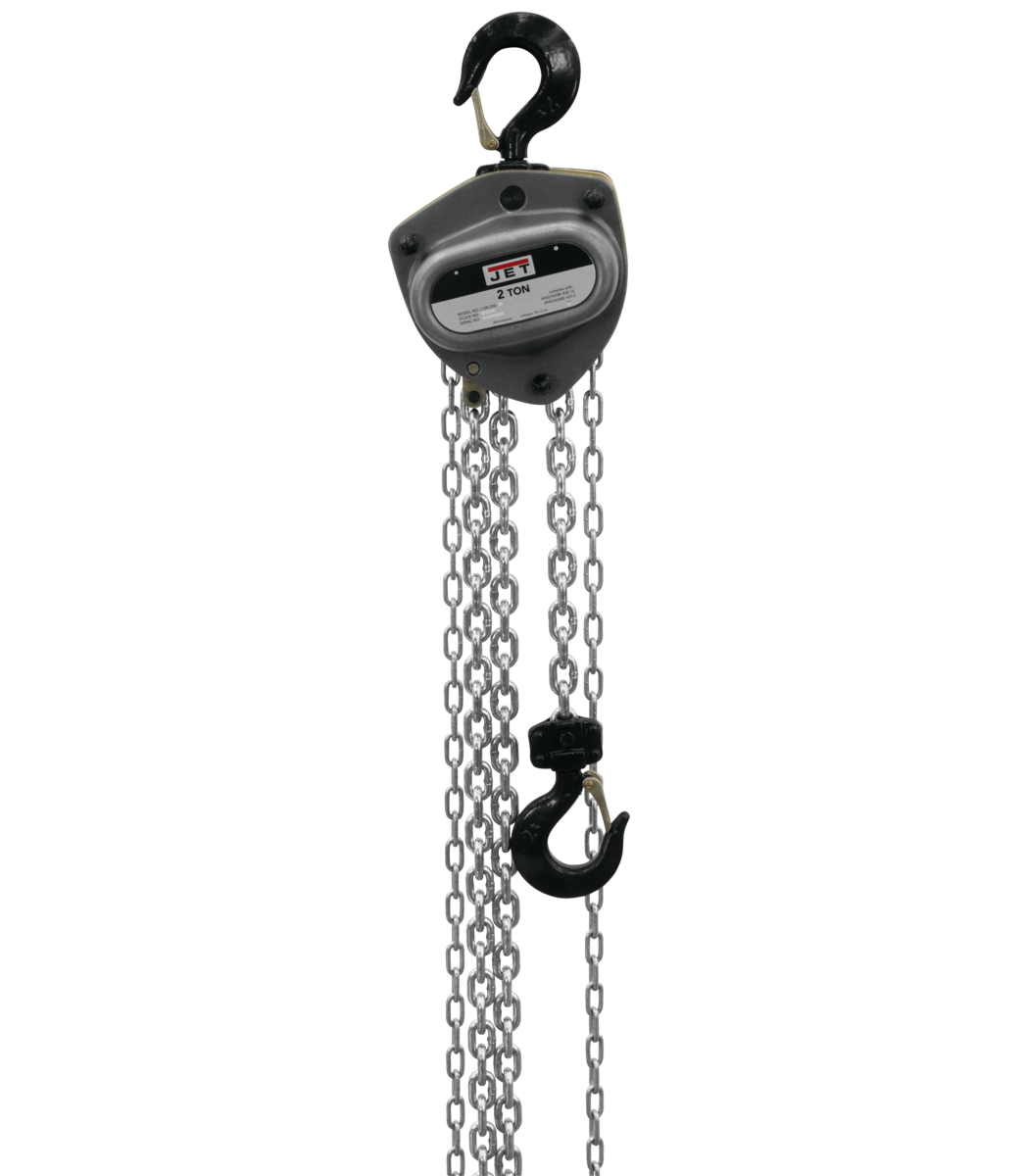 Jet L100-200WO-30, 2 Ton Hand Chain Hoist with 30 ft. Lift and Overload Protection 206130