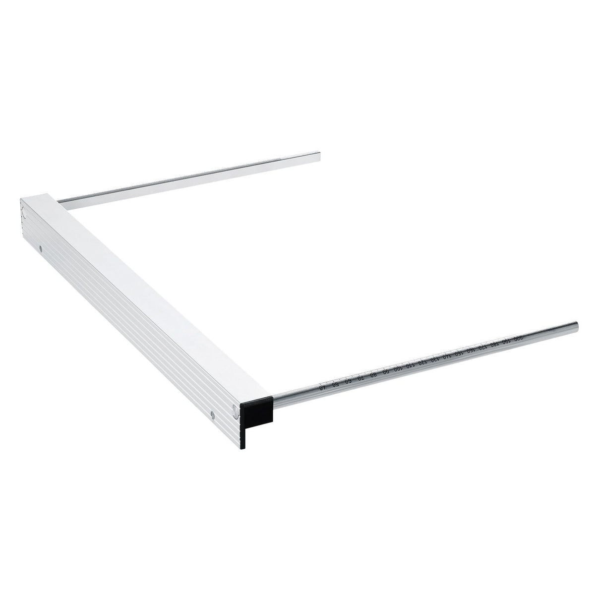 White Mafell parallel guide fence for K 55 saw with edge rail and measurement scale