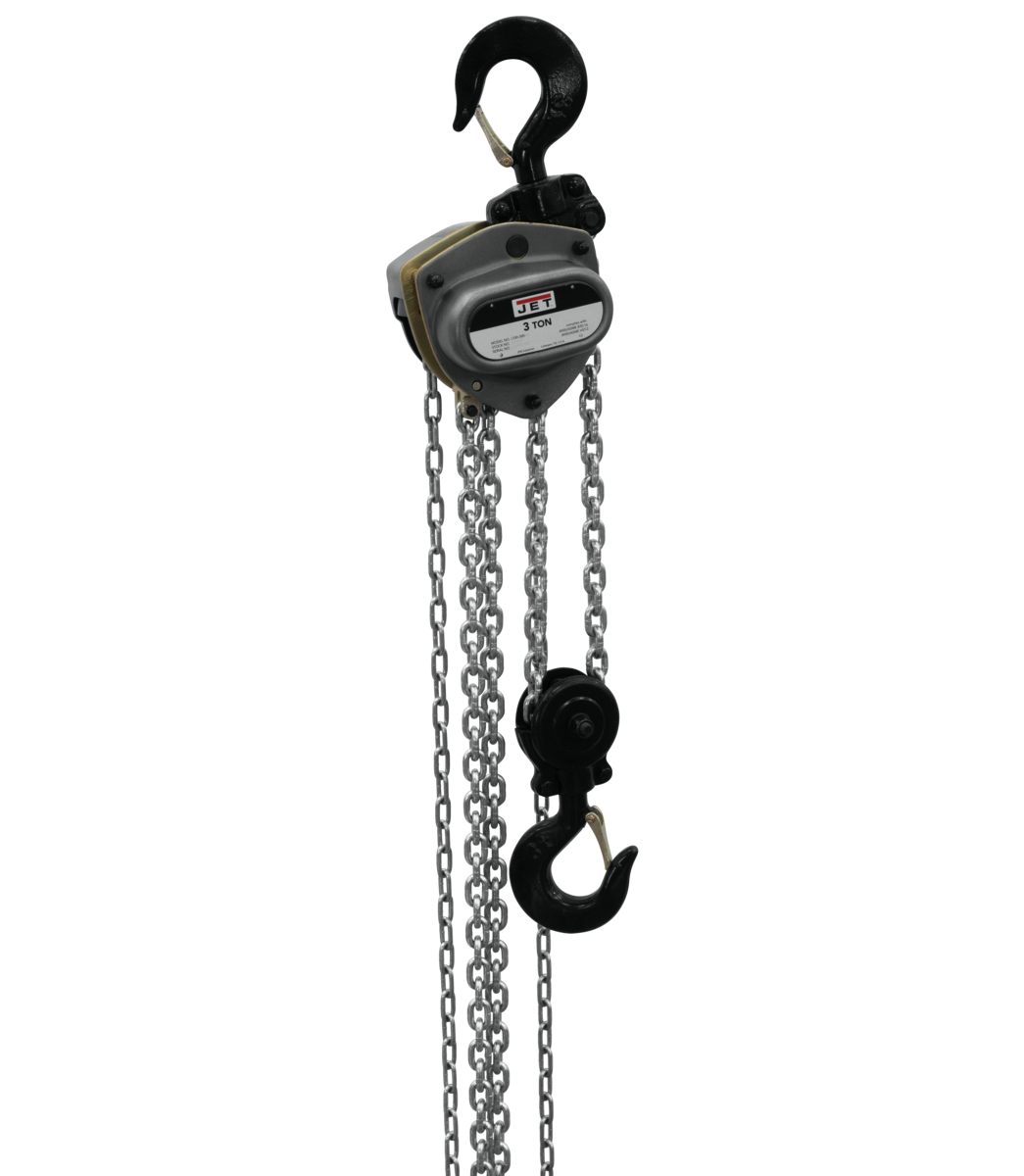 Jet L100-300WO-90, 3 Ton Hand Chain Hoist with 90 ft. Lift and Overload Protection 207190