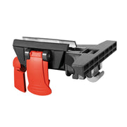 Clamping Fence Support for Mafell ERIKA 60 with red clamping handle and fence in close up