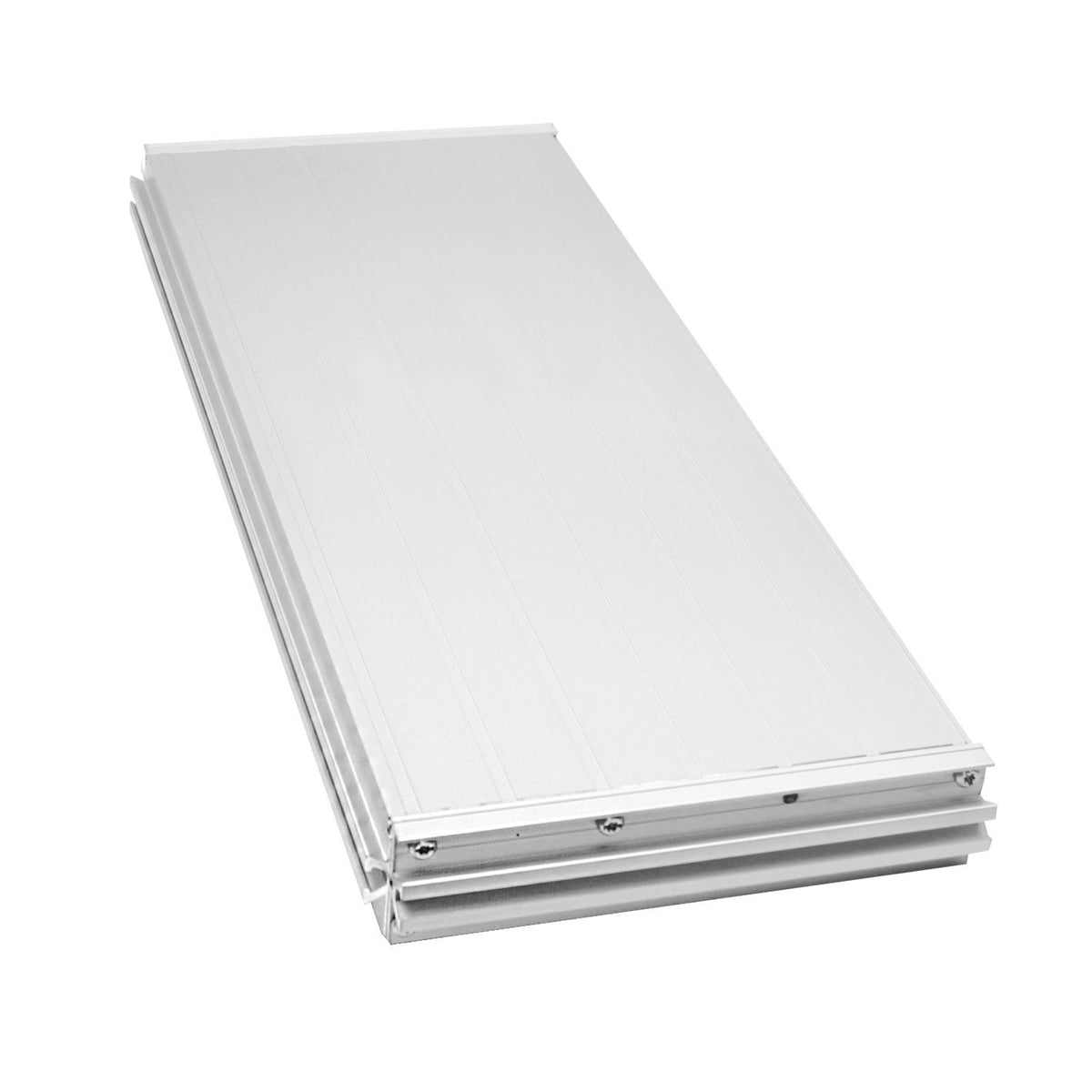 Silver aluminum extension table attached to Mafell ERIKA 60 pull-push saw to extend workspace