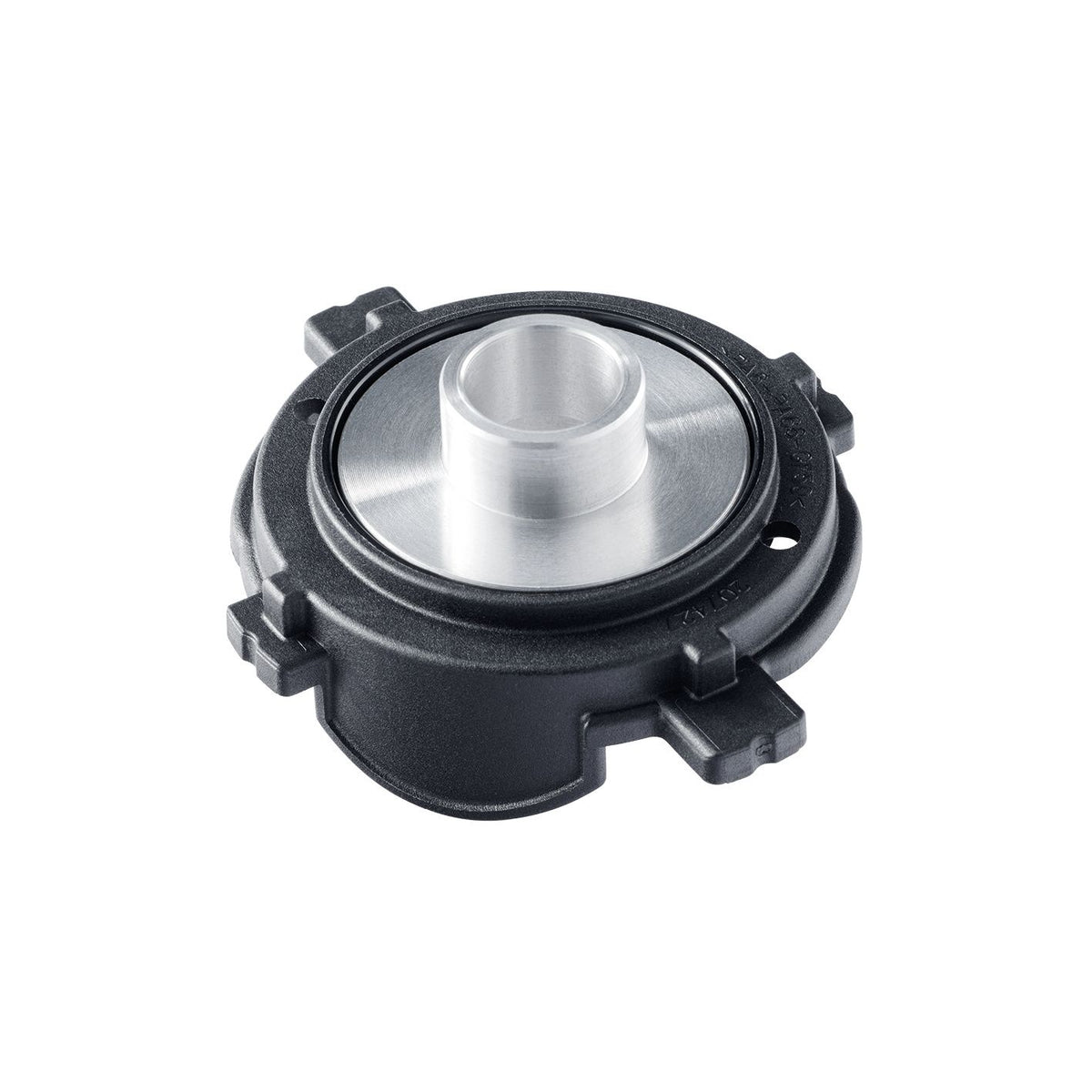 Mafell 17 mm template guide for LO 55 router with a metal inner bushing and black housing.