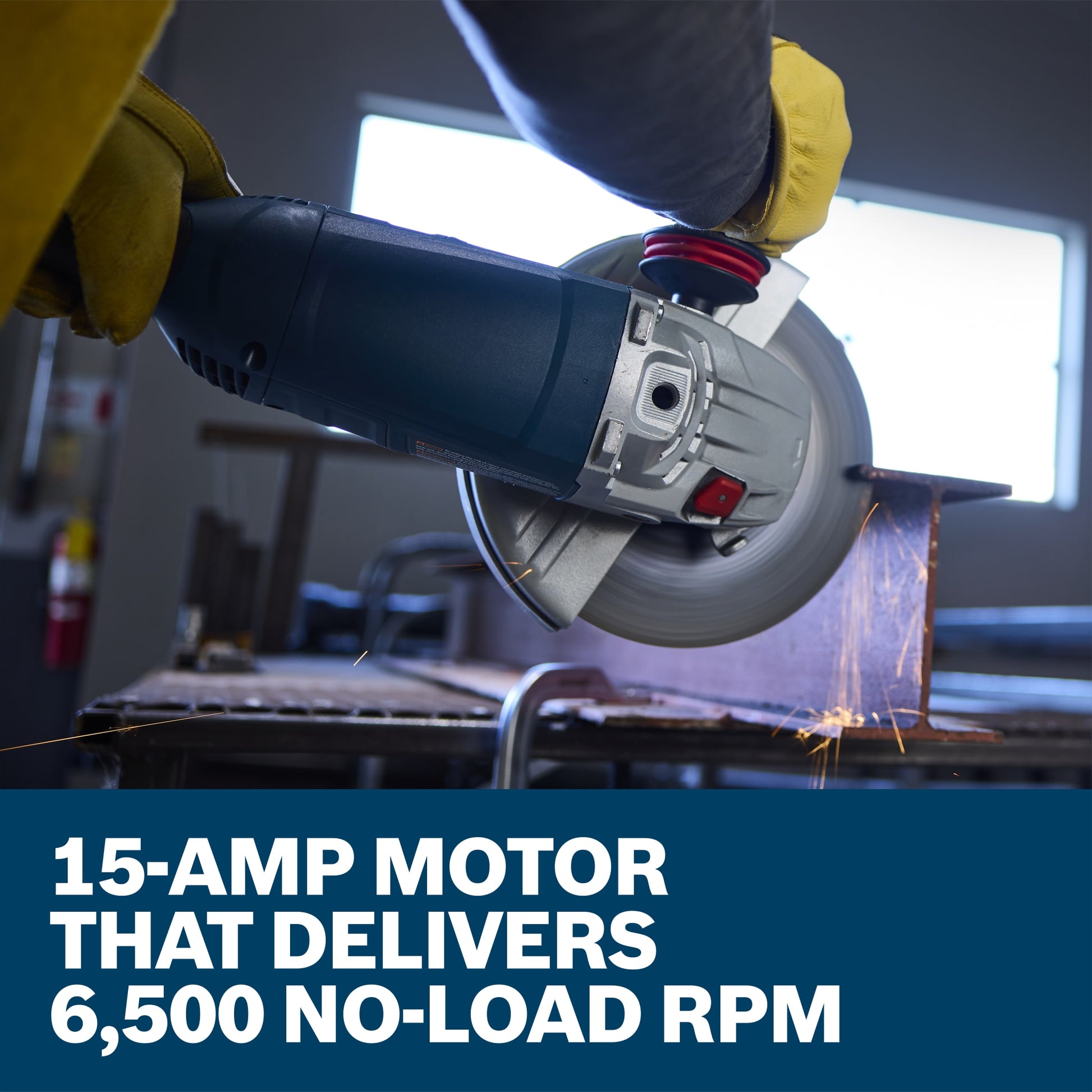 Bosch 9" Large Angle Grinder - 15 Amp with Lock-On Trigger Switch and Rotatable Main Handle GWS25-230JR