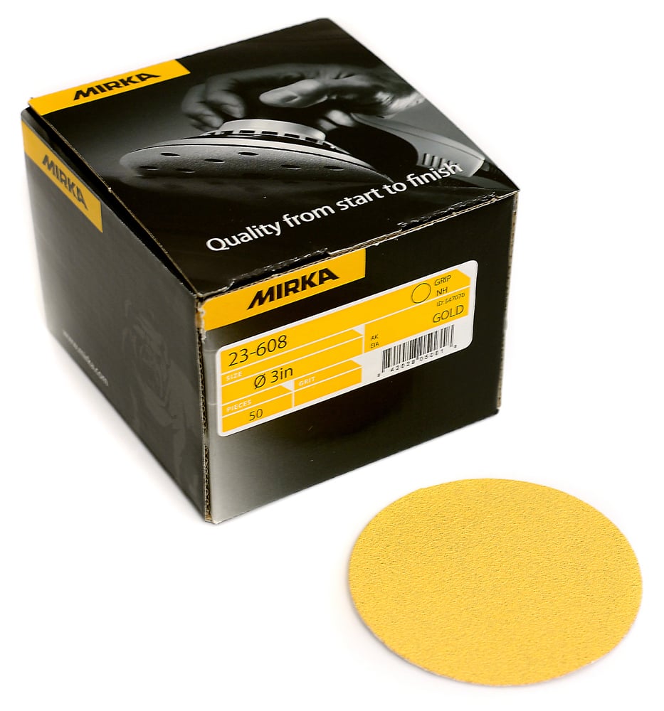 Mirka Gold 3 in. 180G Grip Disc, Qty 50 23-608-180