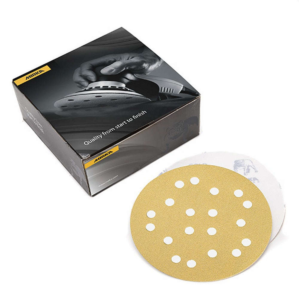 Mirka Gold 9 in. 180G 27 Hole Grip Vacuum Disc, Qty 25 23-648-180