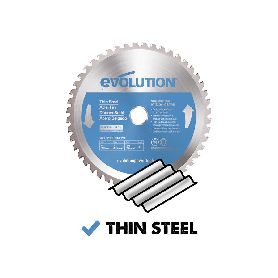 Evolution 9" Thin Steel and Ferrous Metal TCT Blade 230BLADETS