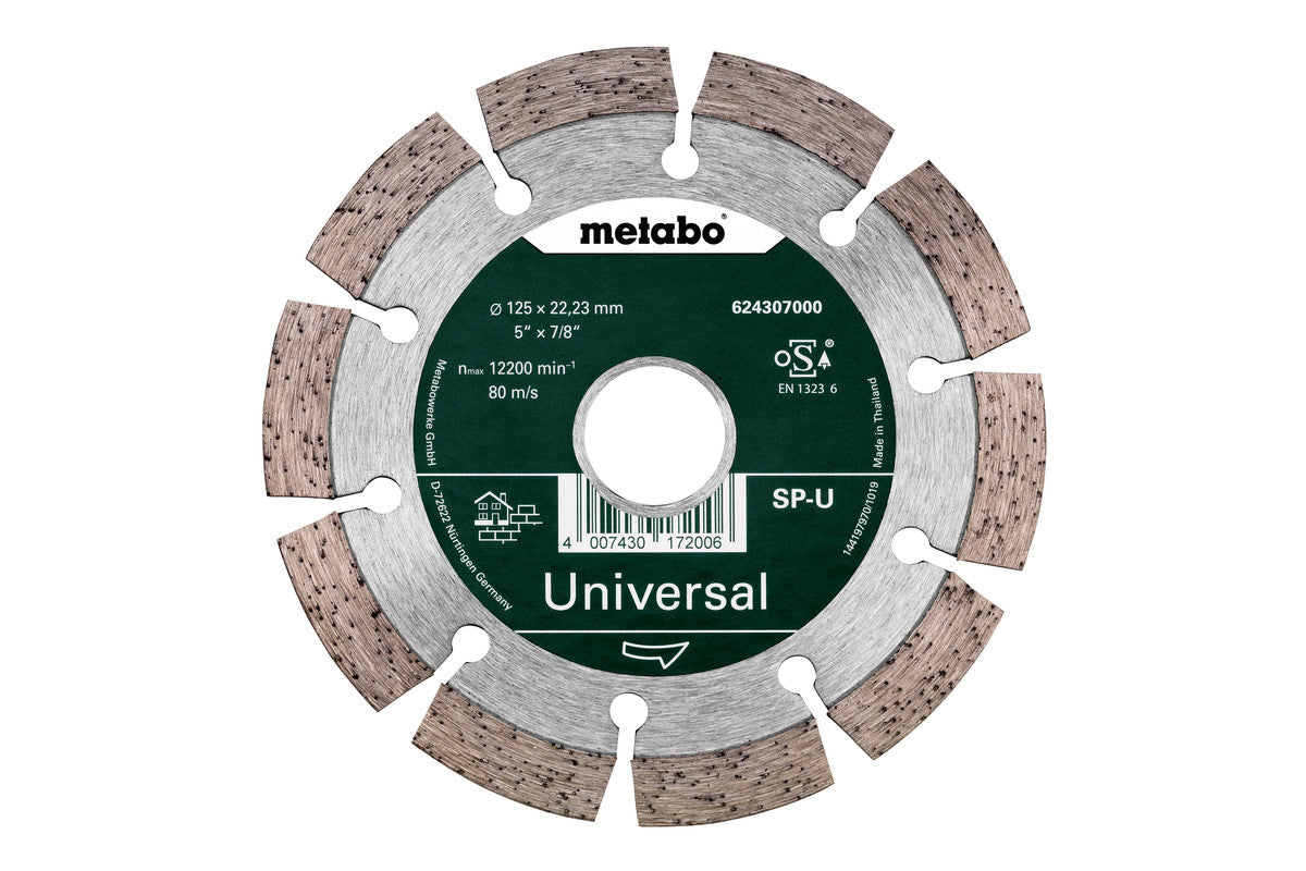 Metabo Diamond Cutting Disc - SP - U 5"x.080 x 7/8 Dia. 624307000
