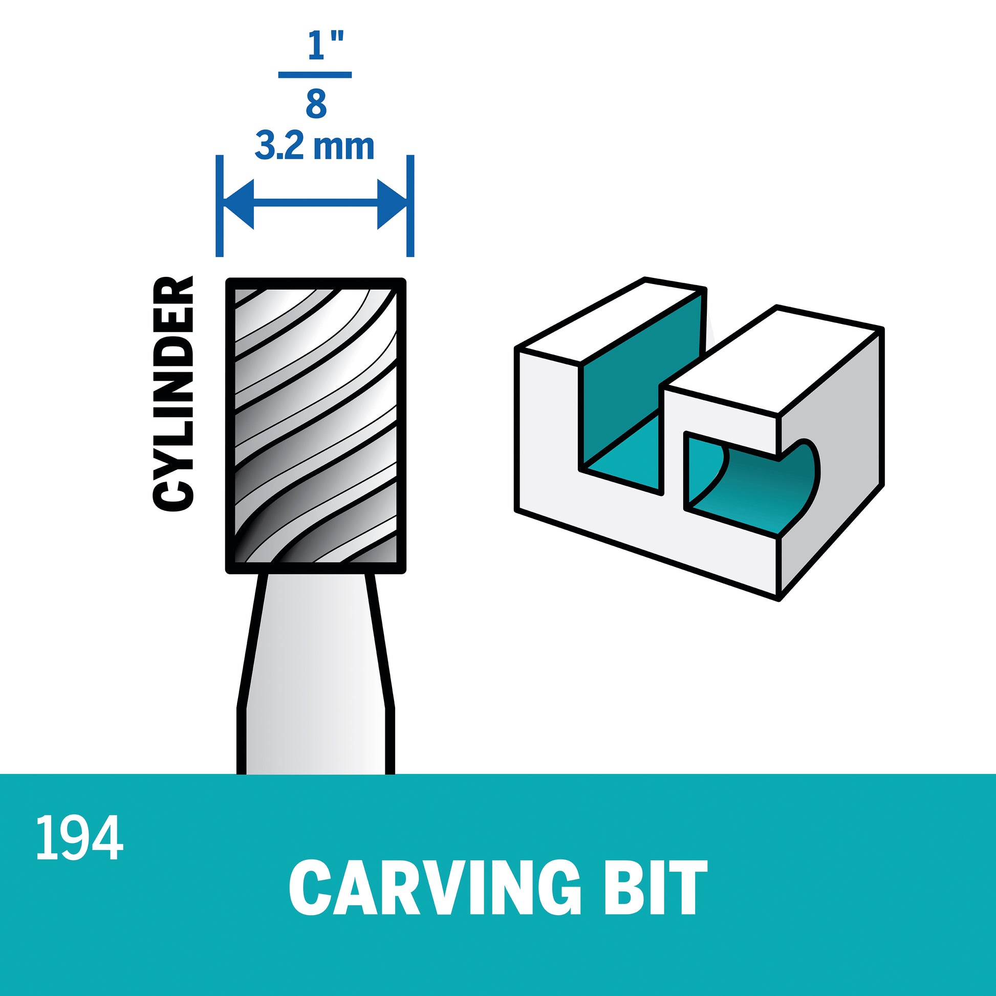 Dremel 1/8 in. Carving Bit 194