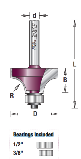 Amana Tool Corner Round/Beading 1 in Radius MD282