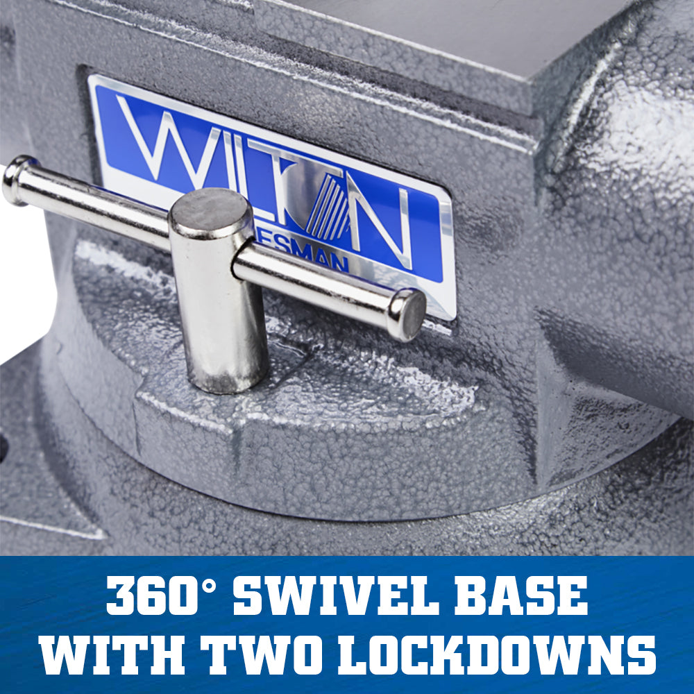 Jet 1765, Tradesman 6-1/2 in. Round Channel Vise with Swivel Base 28807