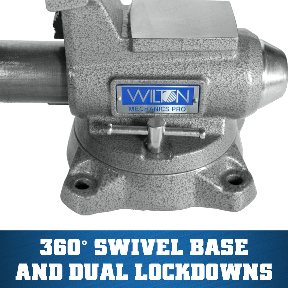 Jet 845M, Mechanics Pro 4-1/2 in. Jaw Width, Round Channel Vise with Swivel Base 28810