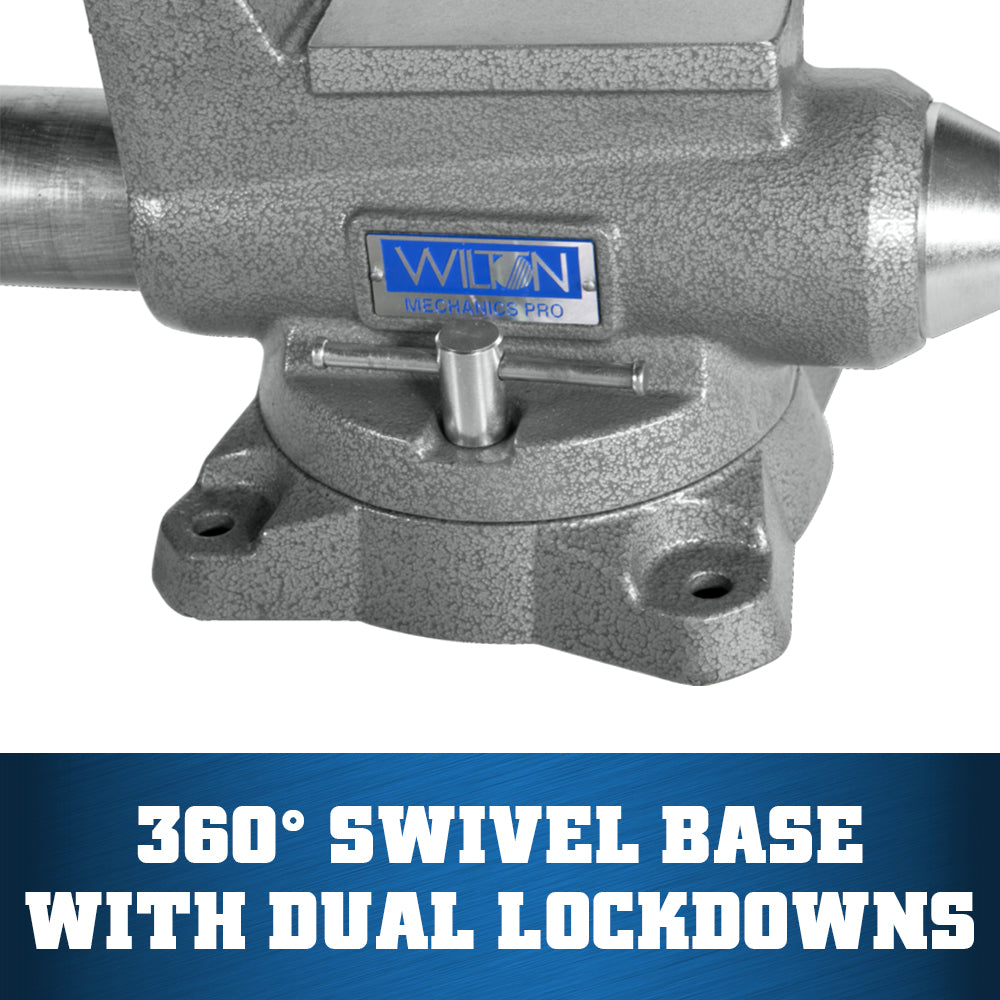 Jet 865M, Mechanics Pro 6-1/2 in. Jaw Width, Round Channel Vise with Swivel Base 28812