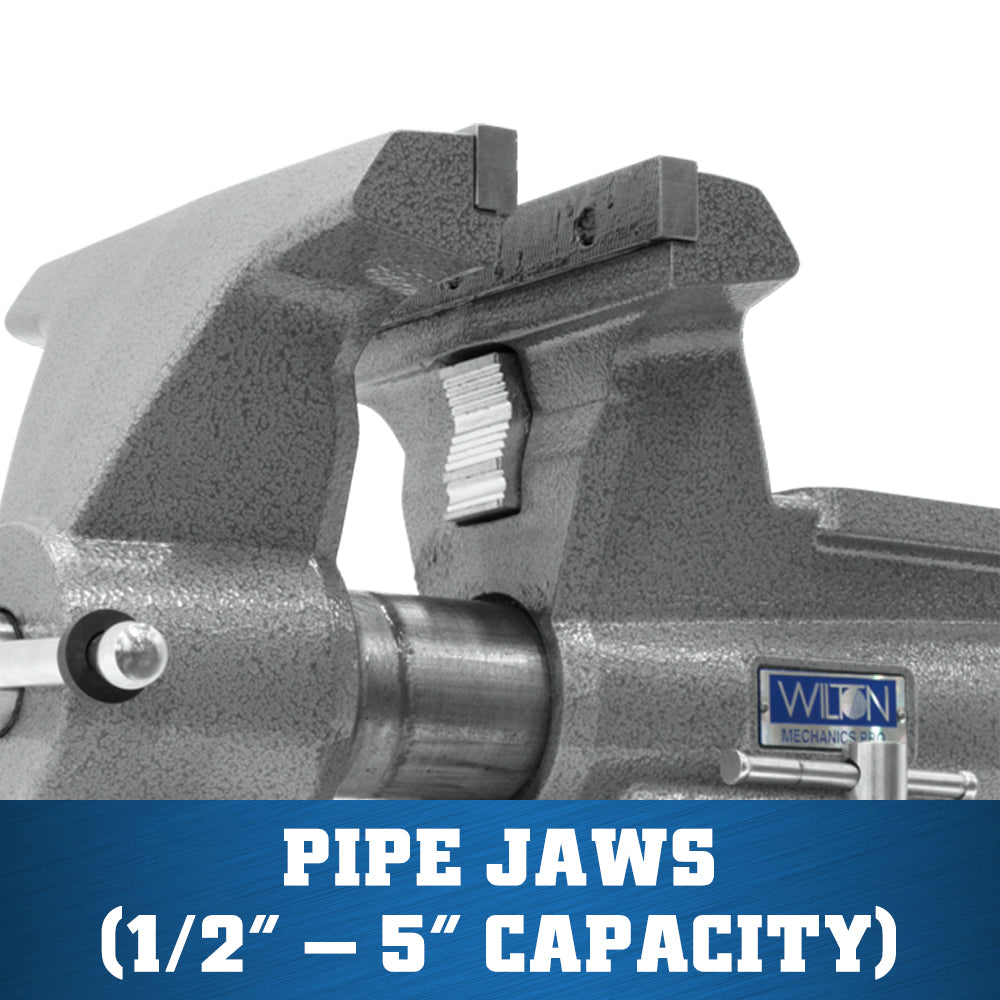 Jet 8100M, Mechanics Pro 10 in. Jaw Width, Round Channel Vise with Swivel Base 28814