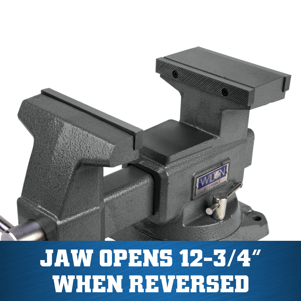 Jet 4650R, Reversible Vise 6-1/2 in. Jaw with Swivel Base 28822