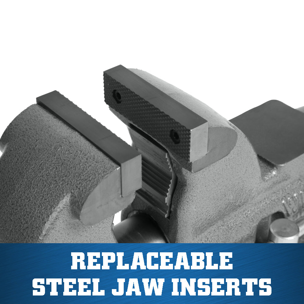 Jet C0, Combination Pipe And Bench 3-1/2 in. Jaw Round Channel Vise with Swivel Base 28825