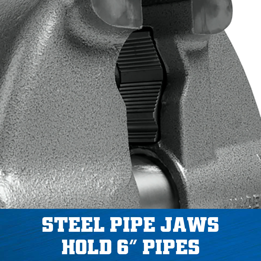 Jet C2, Combination Pipe and Bench 5 in. Jaw Round Channel Vise with Swivel Base 28827