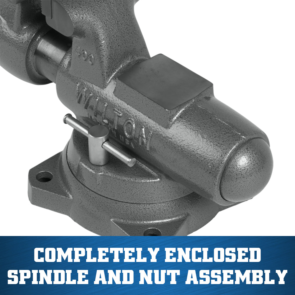 Jet 400S Machinist 4 in. Jaw Round Channel Vise with Swivel Base 28831