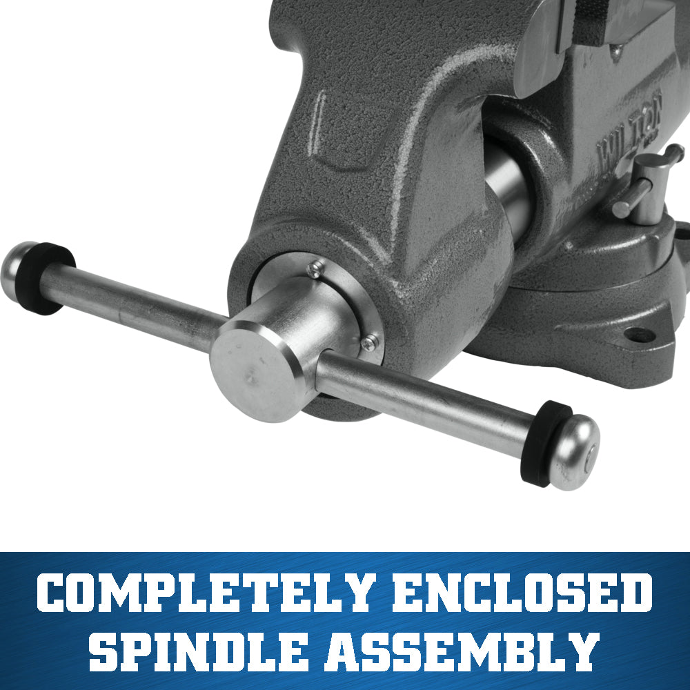 Jet 500S Machinist 5 in. Jaw Round Channel Vise with Swivel Base 28832