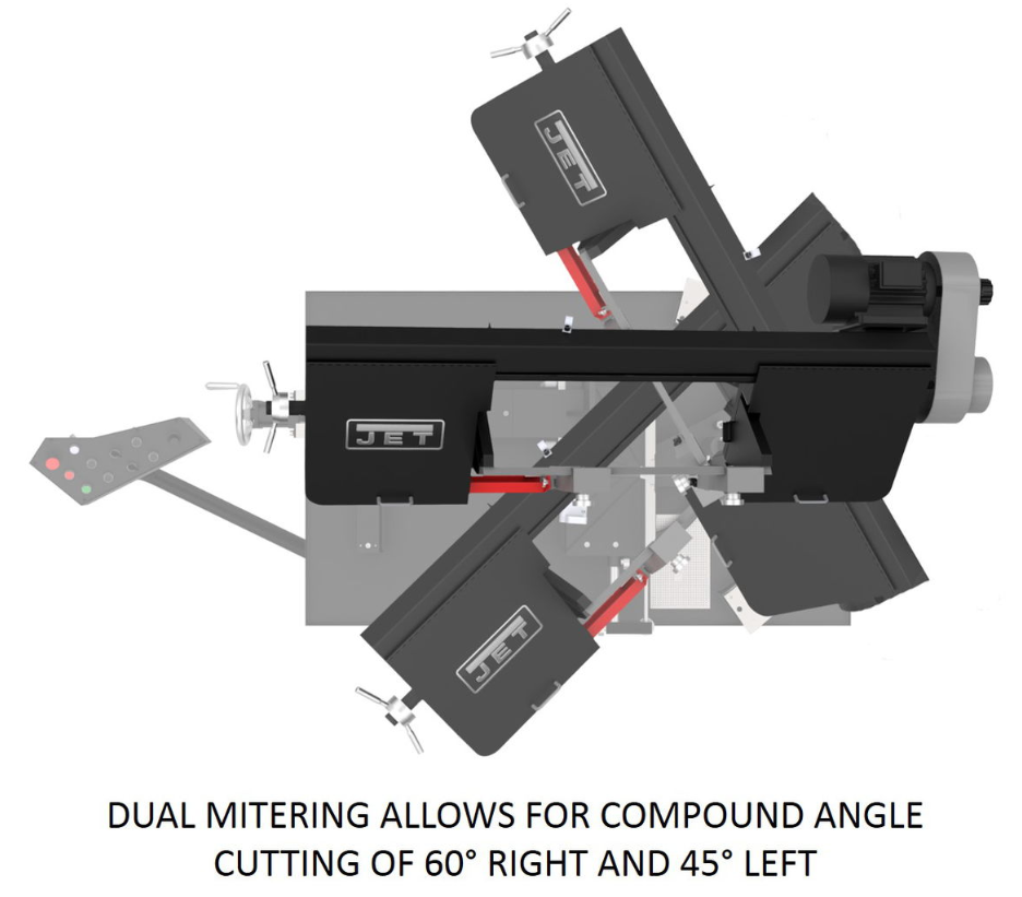 Jet Elite 10x18 SemiAuto Variable Speed Dual Mitering Saw 891070
