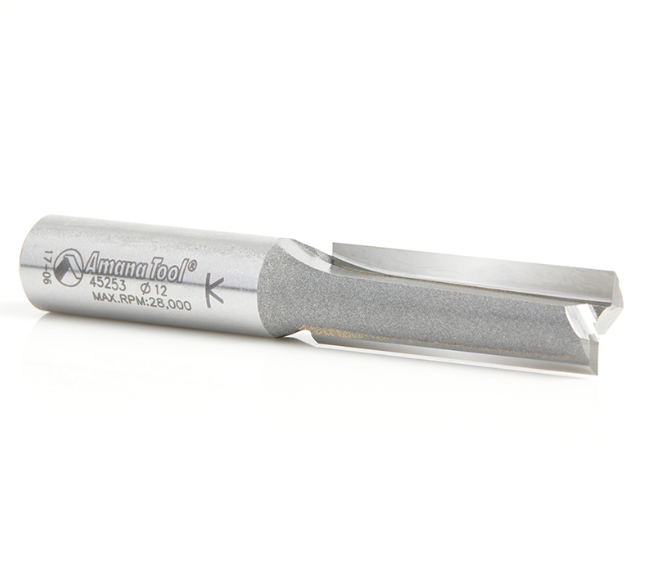 Amana Tool 2 Flute 12mm Dia. 12mm Shank 45253