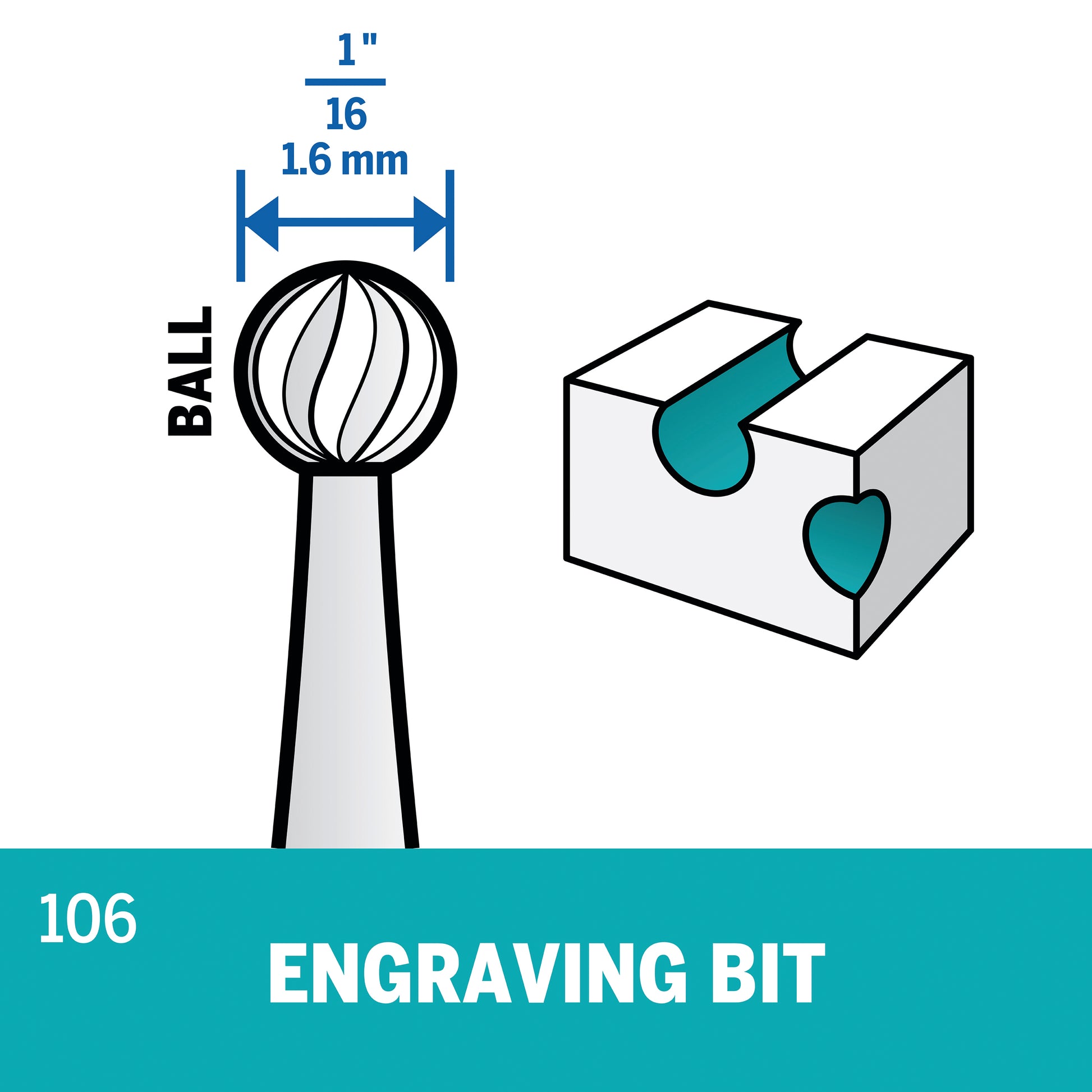 Dremel 1/16 in. Engraving Bit 106