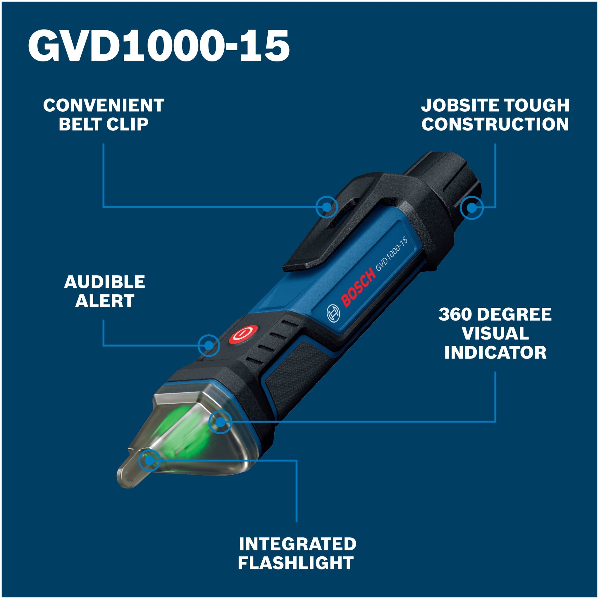 Bosch Non-Contact Voltage Tester 90-1000v AC GVD1000-15