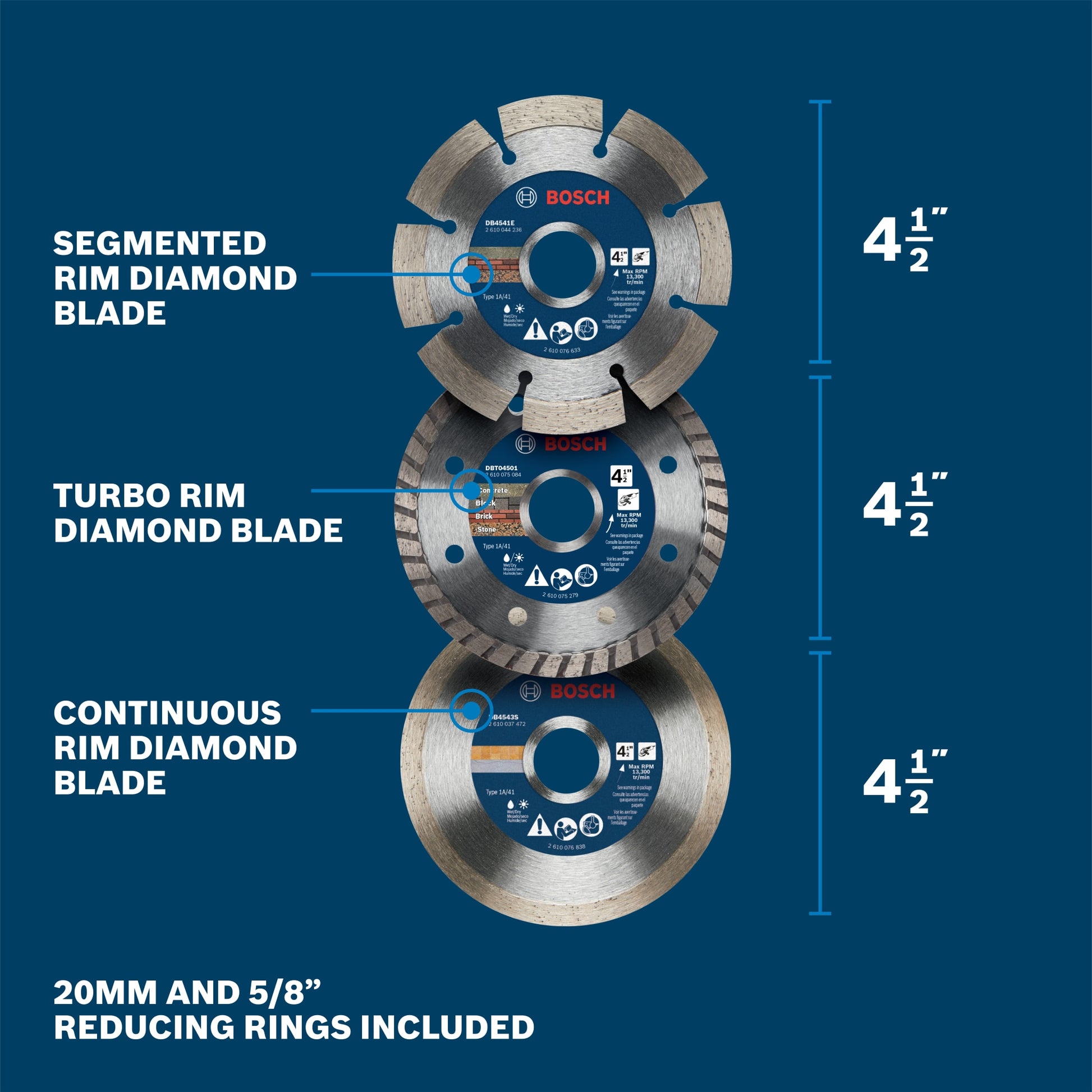 Bosch 3-Piece 4.5" Diamond Wheel Set DB045S3