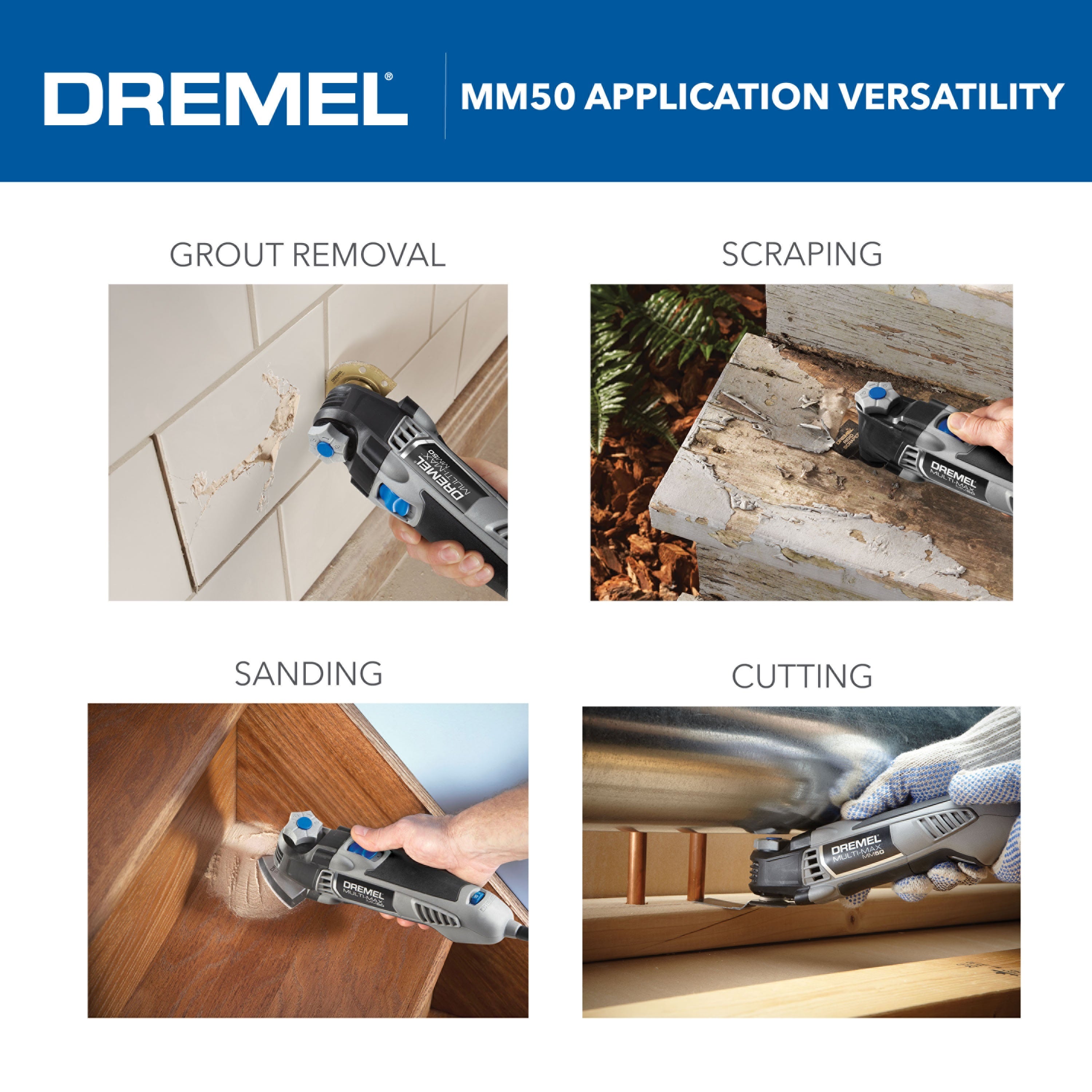 Dremel Multi-Max 5 Amp Variable Speed Corded Oscillating Multi-Tool Kit w/ 16 Accessories and Storage Bag MM50-02