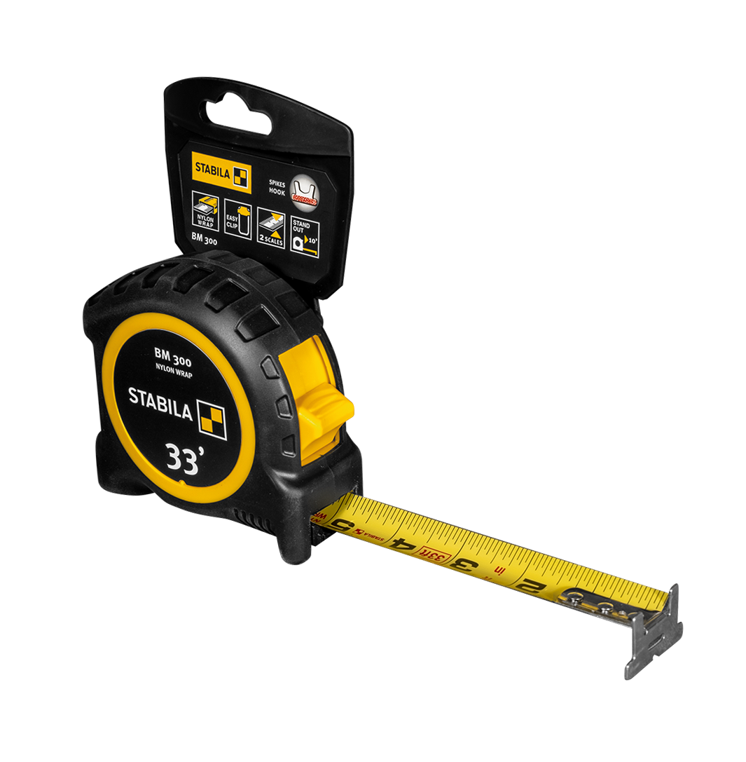 Stabila 33 ft. Tape Measure, Imperial Scale, BM 300 30533