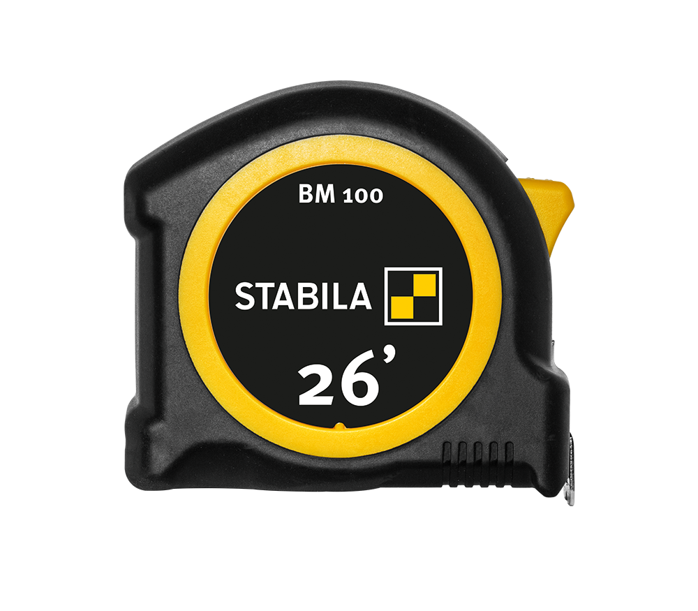 Stabila 26 ft. (8m) Pocket Tape Measure, Imperial Scale, BM 100 30726