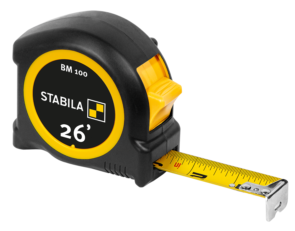 Stabila 26 ft. (8m) Pocket Tape Measure, Imperial Scale, BM 100 30726