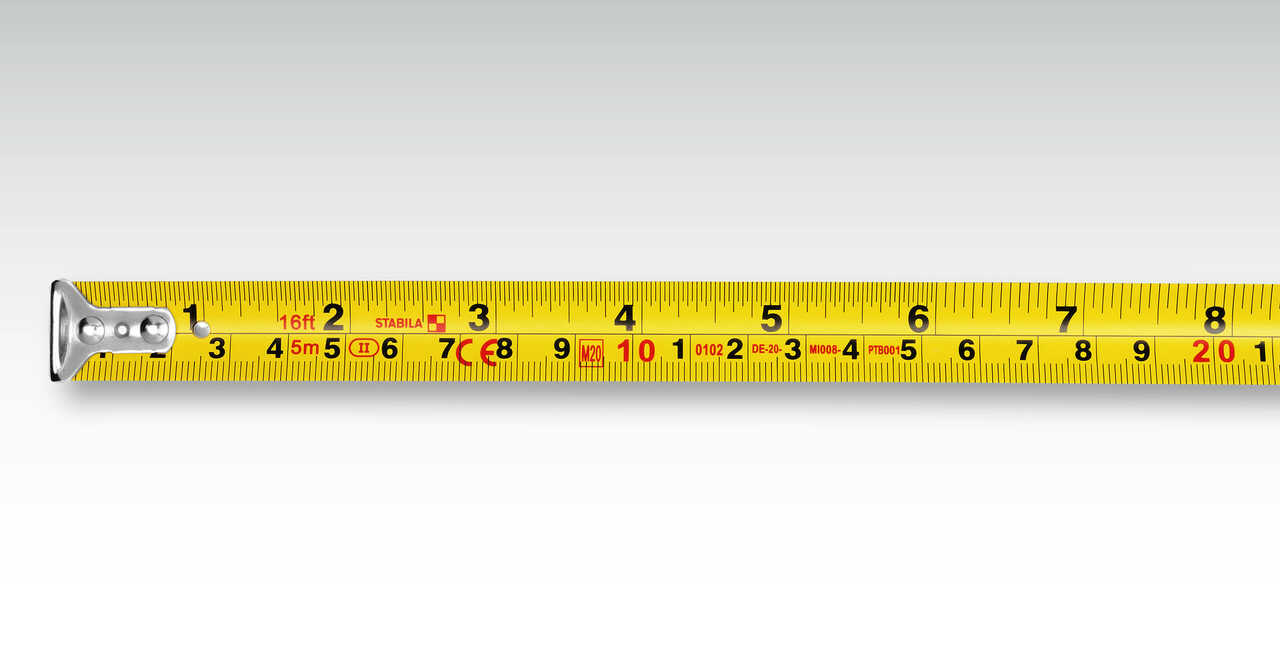 Stabila 16 ft. (5m) Pocket Tape Measure, cm/in Scale, BM 100 30816