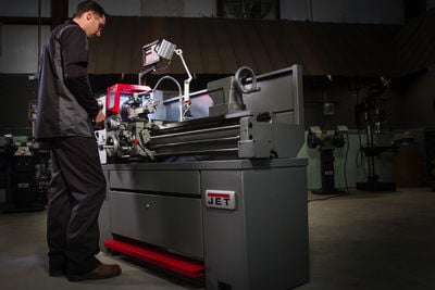Jet EVS-1440B EVS Lathe with Newall DP700 DRO & Collet Closer 311449