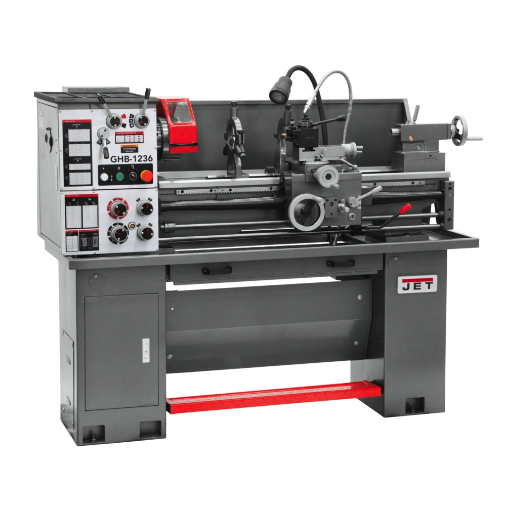 Jet Geared Head Bench Lathe with Stand & Foot Brake, GHB-1236 321236